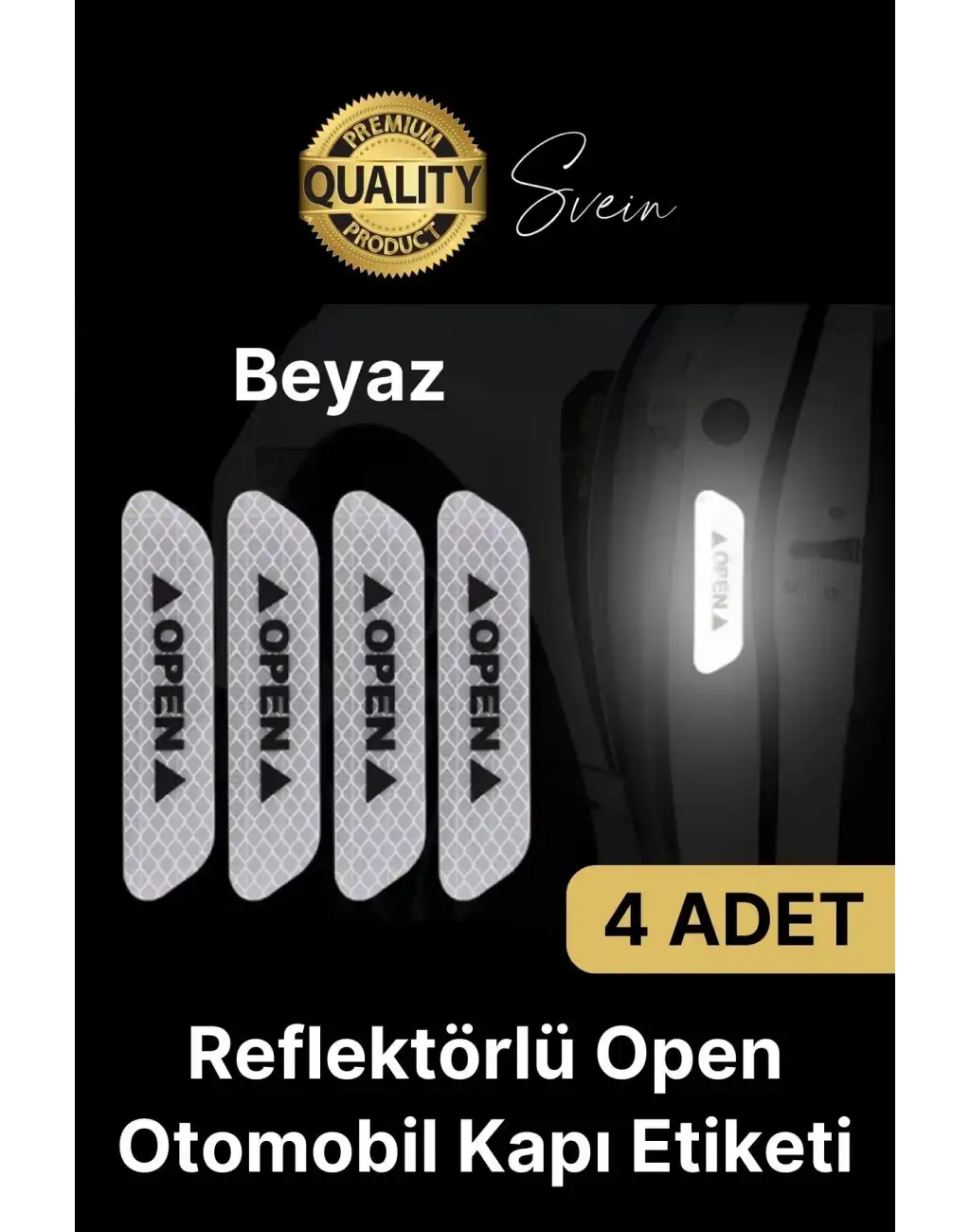 Oto Sticker Yan Kapı İkaz Open Reflektörlü Yapıştırma Oto Aksesuar Binek Ticari İz Bırakmaz