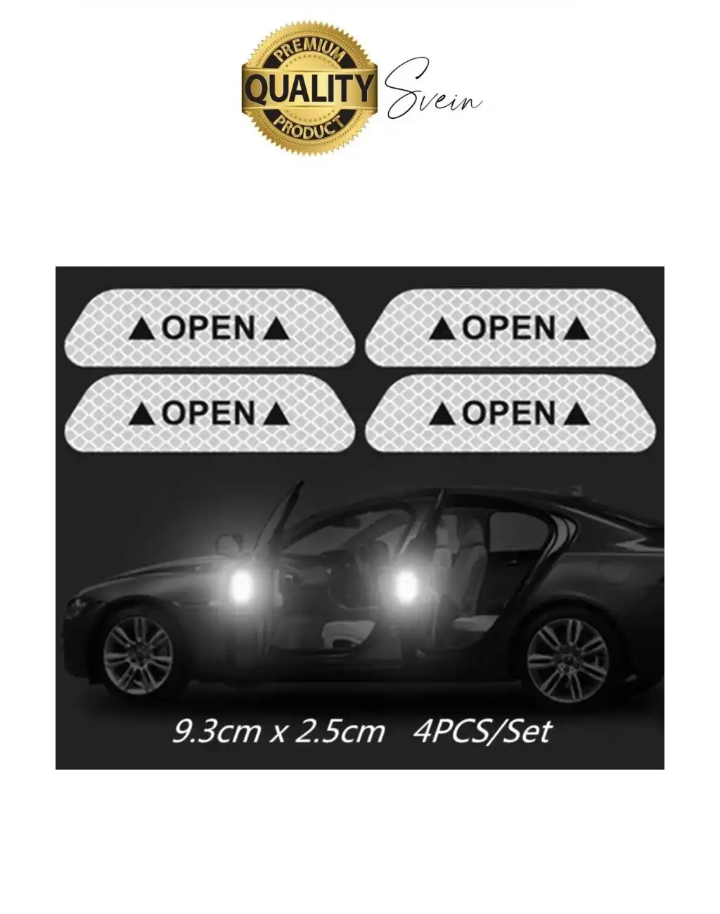 Oto Sticker Yan Kapı İkaz Open Reflektörlü Yapıştırma Oto Aksesuar Binek Ticari İz Bırakmaz