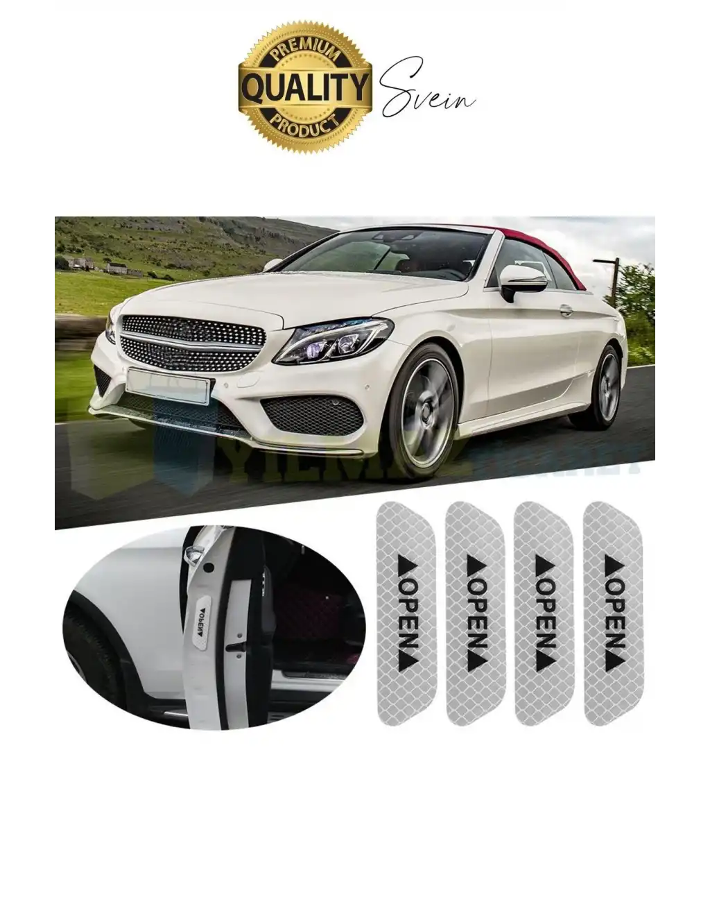 Oto Sticker Yan Kapı İkaz Open Reflektörlü Yapıştırma Oto Aksesuar Binek Ticari İz Bırakmaz