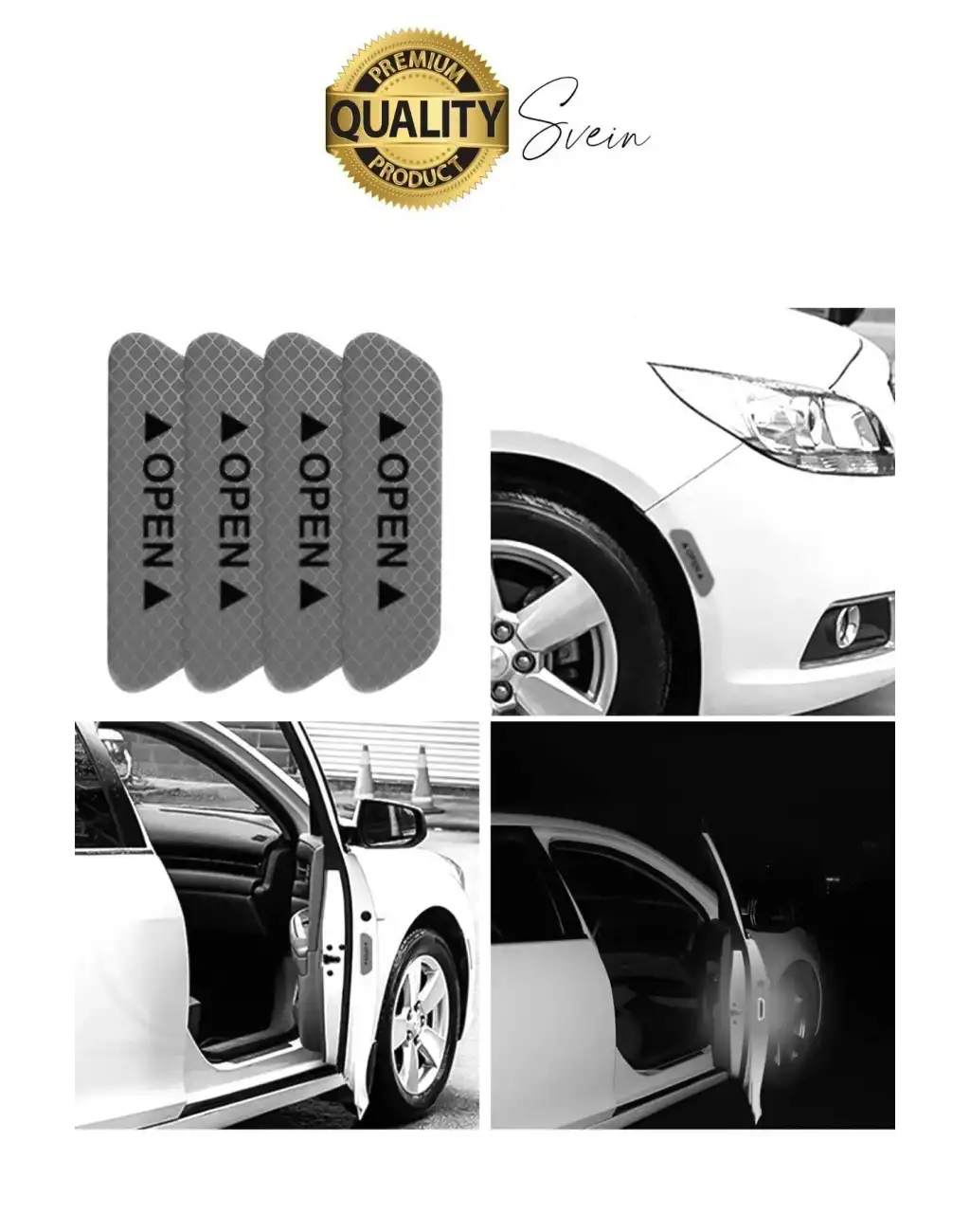 Oto Sticker Yan Kapı İkaz Open Reflektörlü Yapıştırma Oto Aksesuar Binek Ticari İz Bırakmaz