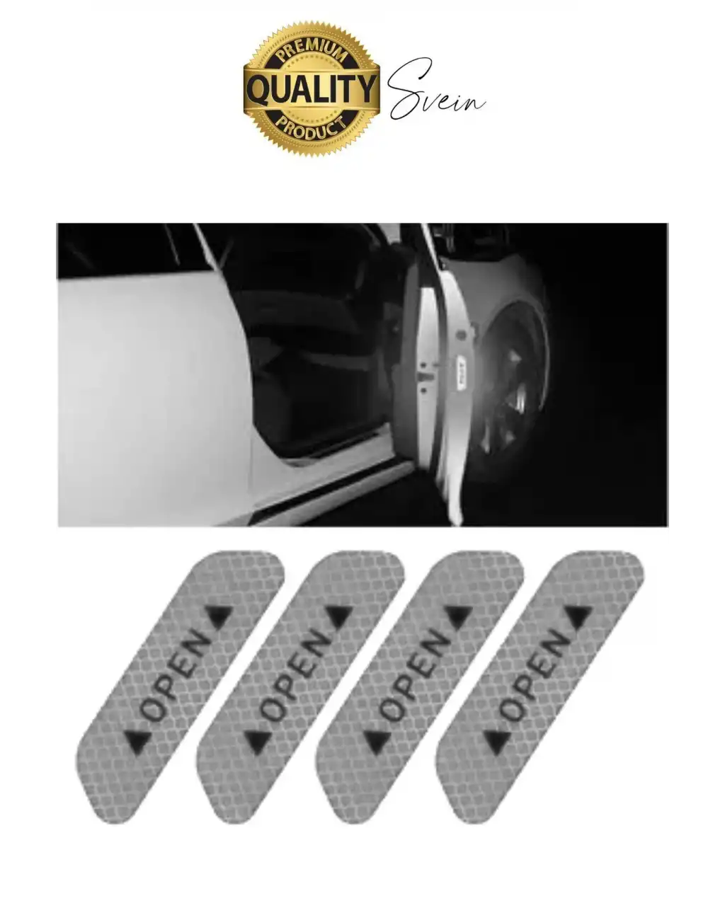 Oto Sticker Yan Kapı İkaz Open Reflektörlü Yapıştırma Oto Aksesuar Binek Ticari İz Bırakmaz