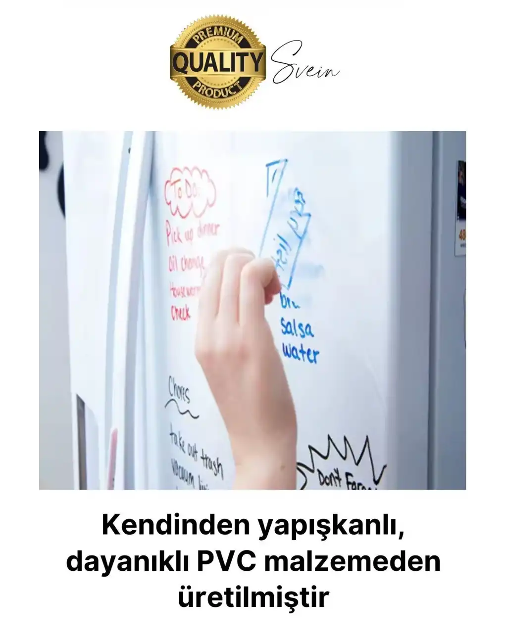 Kendinden Yapışkanlı Şeffaf Yazı Tahtası Filmi 500x60 cm Duvar Koruyucu Not Alma Pratik Folyo