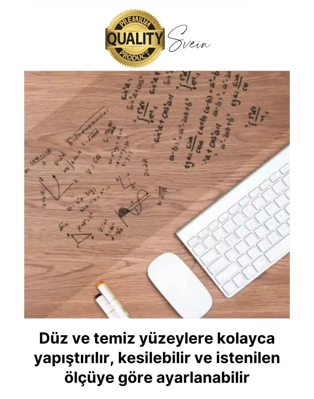 Kendinden Yapışkanlı Şeffaf Tahta Filmi 200x60 cm Okul Kreş Ofis Not Alma Yazı Çalışma Panosu Folyo