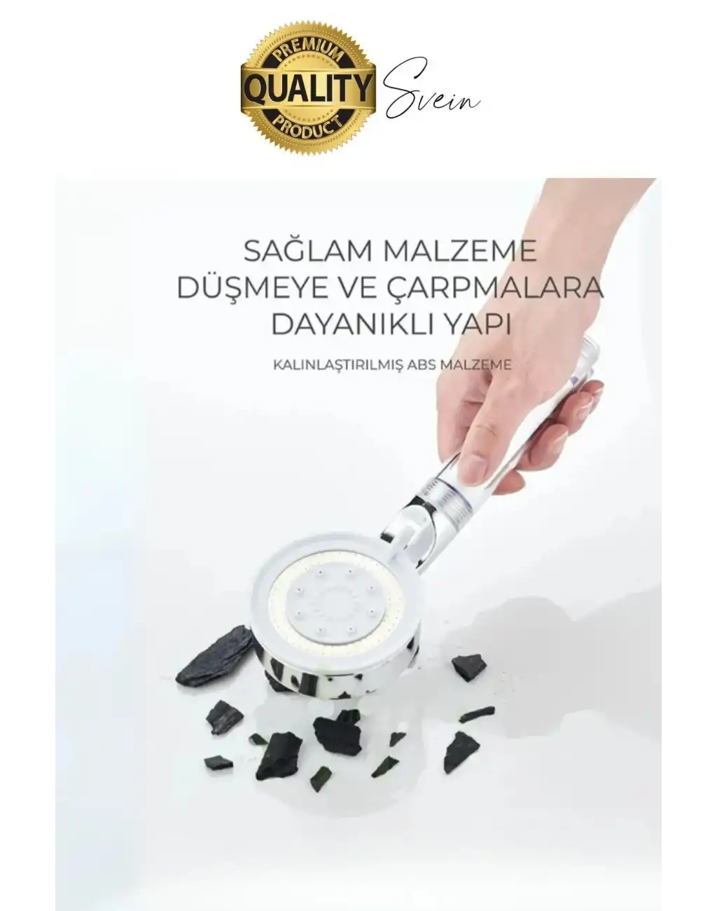 Premium 5 Fonksiyonlu Filtreli Değişebilen Masajlı Yüksek Basınçlı Arıtmalı Banyo Duş Telefonu