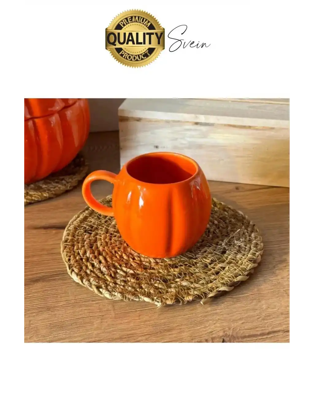 Özel Tasarım Seramik BalKabağı Kulplu Kupa Su Kahve Bardağı Dekoratif Biblo Fincan Sonbahar