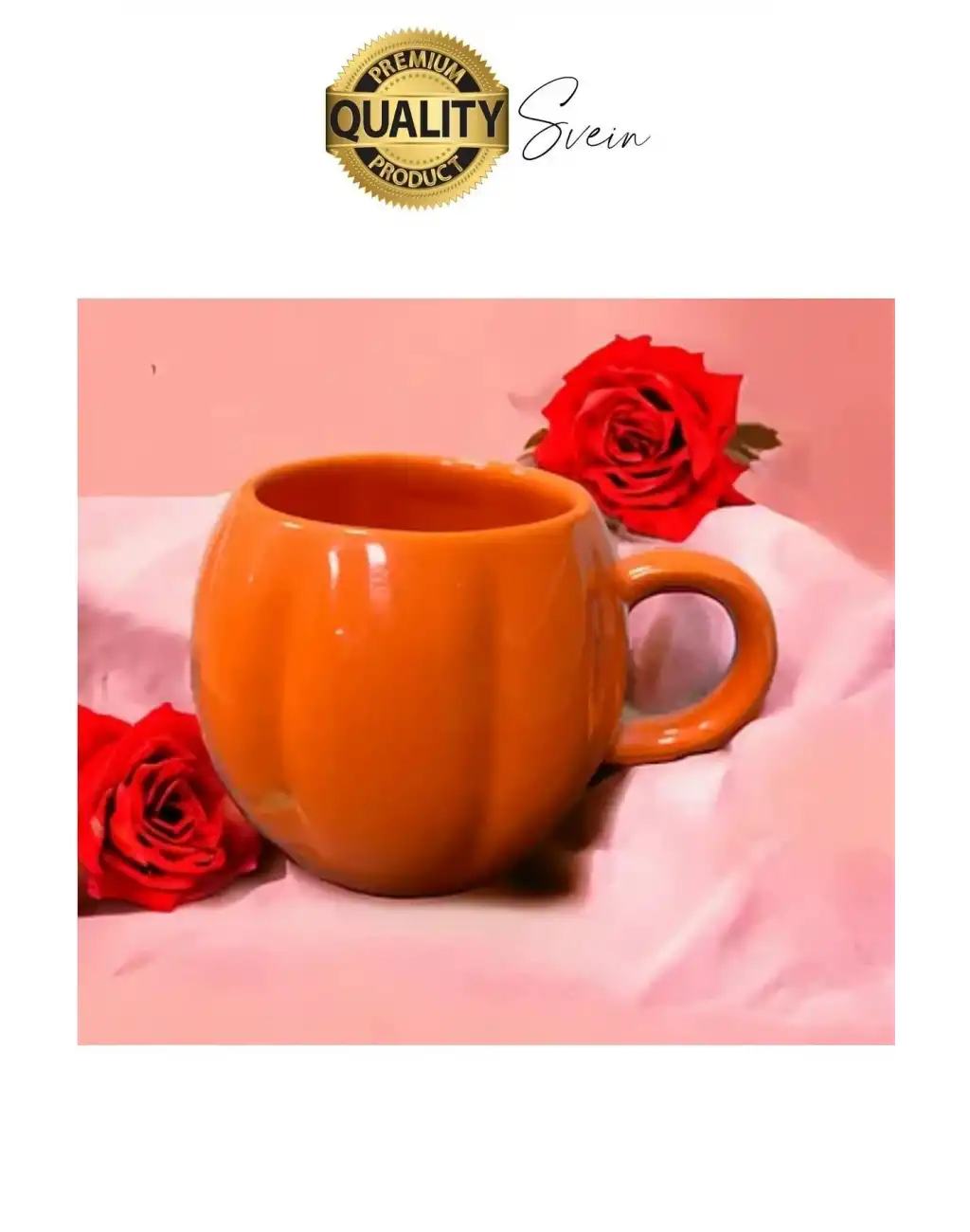 Özel Tasarım Seramik BalKabağı Kulplu Kupa Su Kahve Bardağı Dekoratif Biblo Fincan Sonbahar