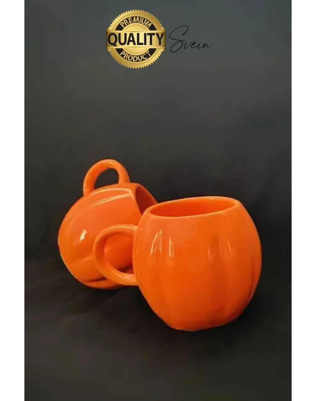 Özel Tasarım Seramik BalKabağı Kulplu Kupa Su Kahve Bardağı Dekoratif Biblo Fincan Sonbahar