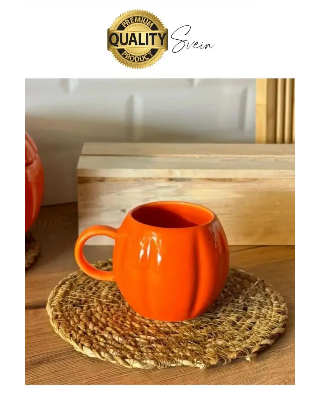 Özel Tasarım Seramik BalKabağı Kulplu Kupa Su Kahve Bardağı Dekoratif Biblo Fincan Sonbahar