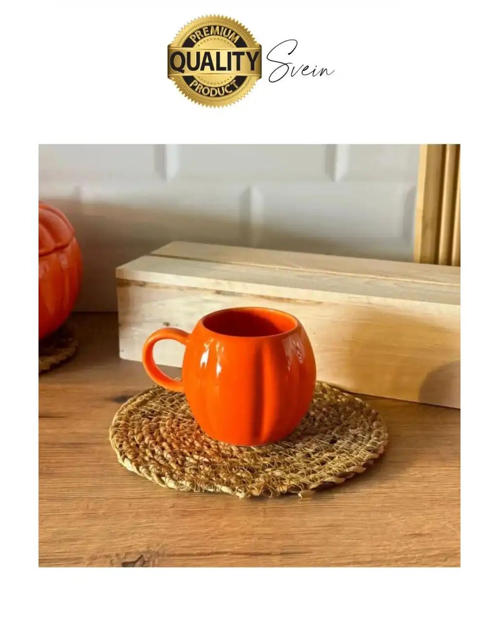 Özel Tasarım Seramik BalKabağı Kulplu Kupa Su Kahve Bardağı Dekoratif Biblo Fincan Sonbahar