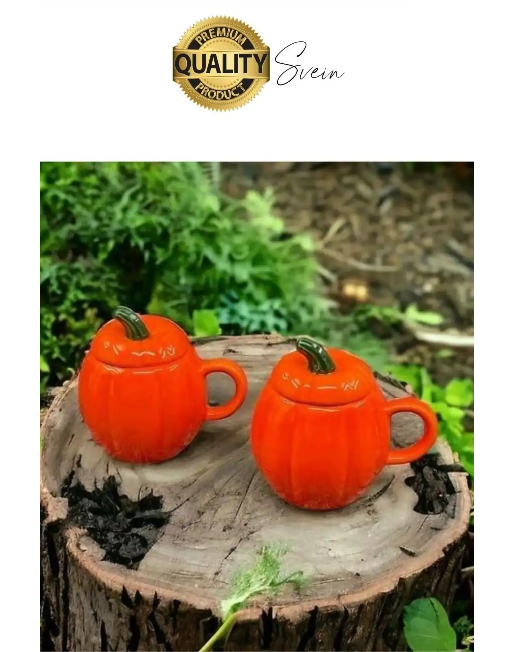 Özel Üretim Kapaklı Seramik Balkabağı Kulplu Kupa Cadılar Bayramı Kahve Biblo Fincan Sonbahar Şık