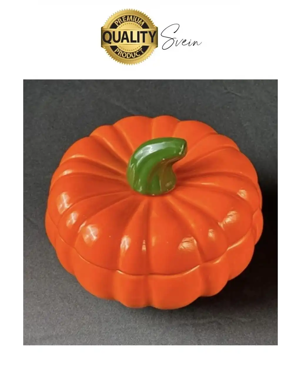 Özel Tasarım Kapaklı Seramik Turuncu Bal Kabağı Dekoratif Şekerlik Biber Saklama Kabı Kavanoz