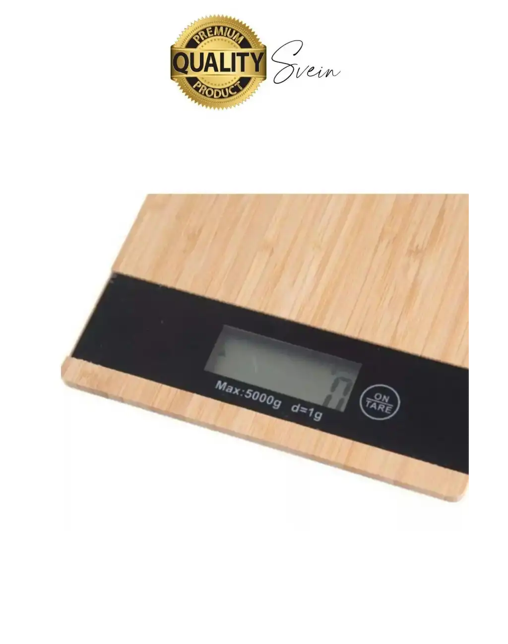 Premium Ahşap Dijital Ekranlı Yüksek Hassasiyet Mutfak Terazisi Bambu Tartı 5 kg Kapasiteli