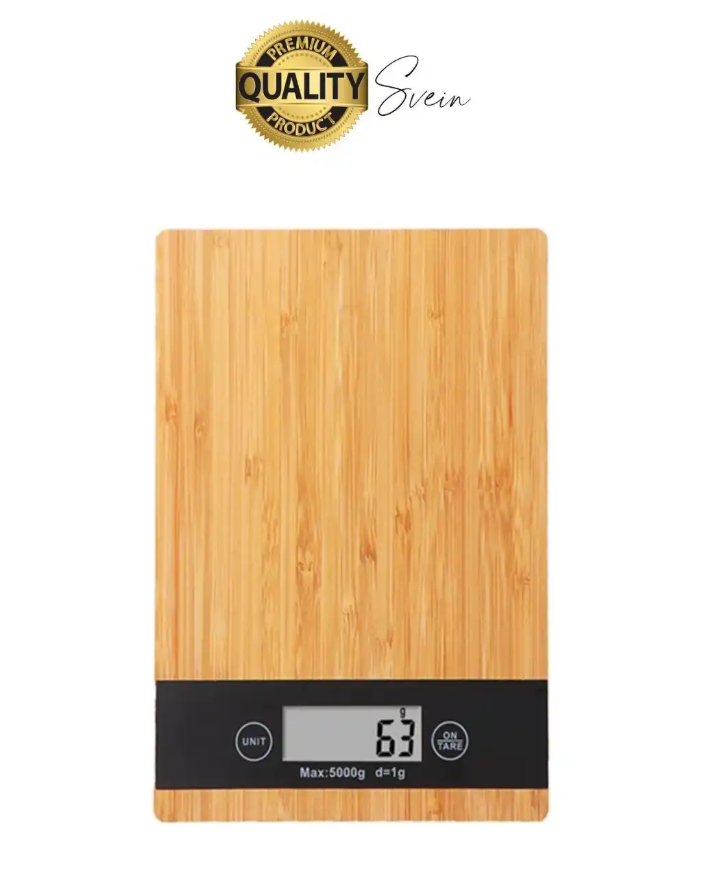 Premium Ahşap Dijital Ekranlı Yüksek Hassasiyet Mutfak Terazisi Bambu Tartı 5 kg Kapasiteli