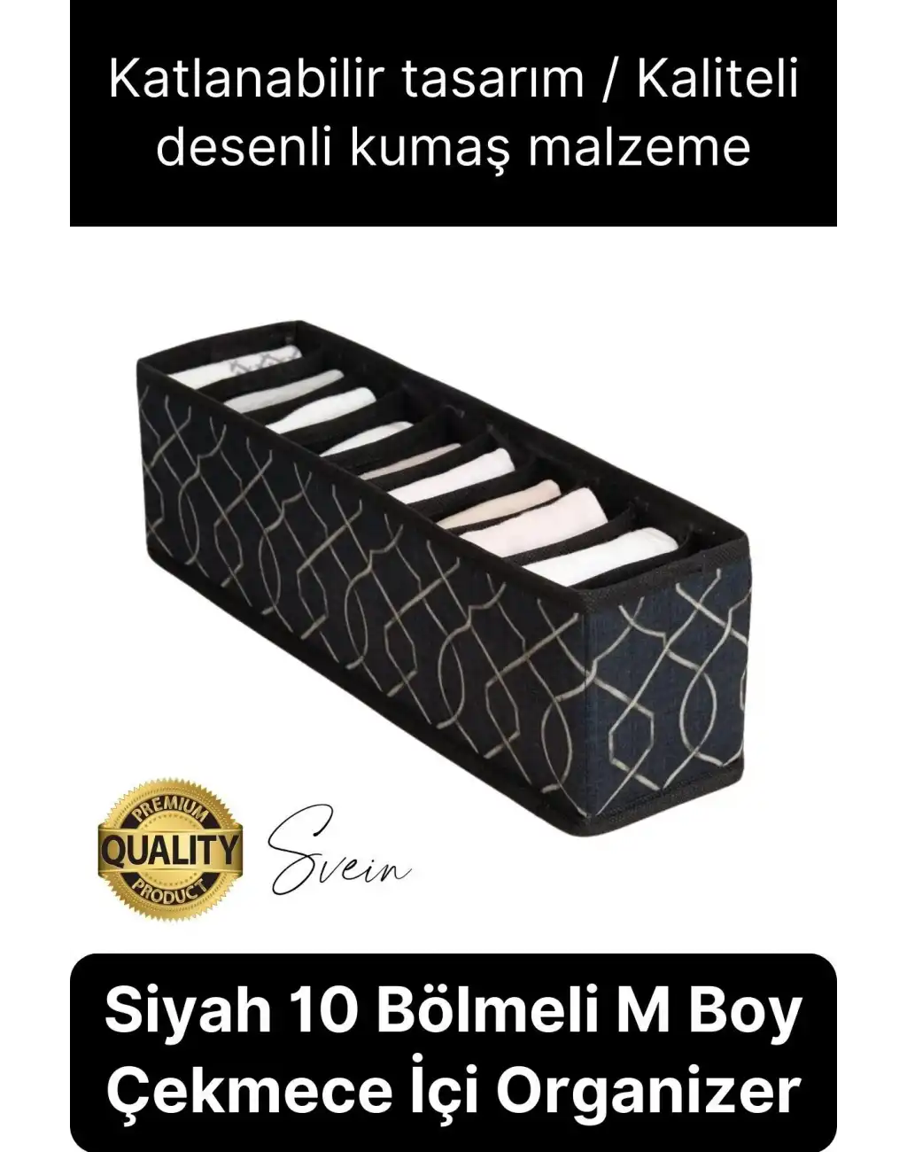 10 Gözlü Çekmece İçi Düzenleyici Organizer Medium Orta Boy Yastık Kılıfları Erkek İç Giyim Şal
