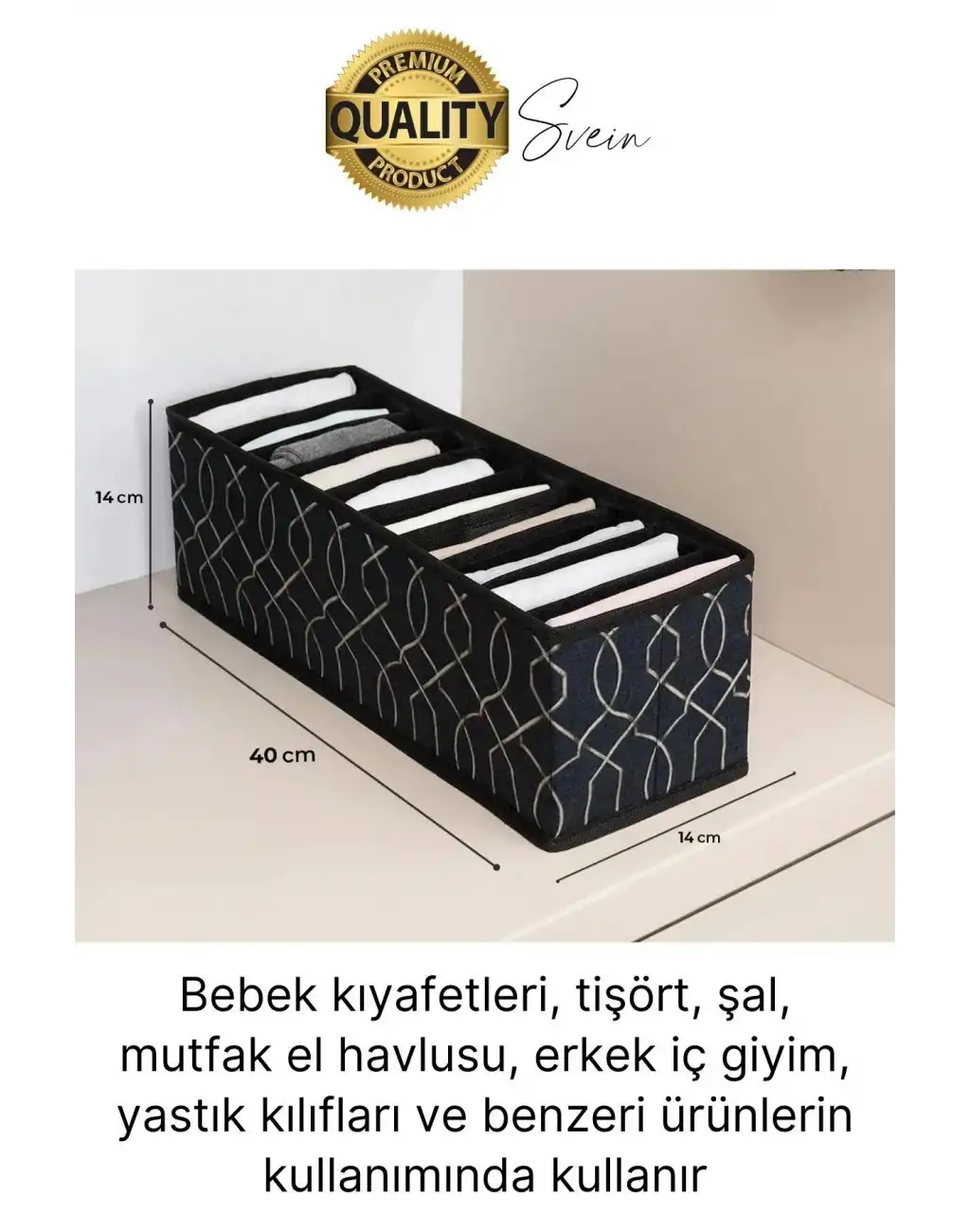 10 Gözlü Çekmece İçi Düzenleyici Organizer Medium Orta Boy Yastık Kılıfları Erkek İç Giyim Şal