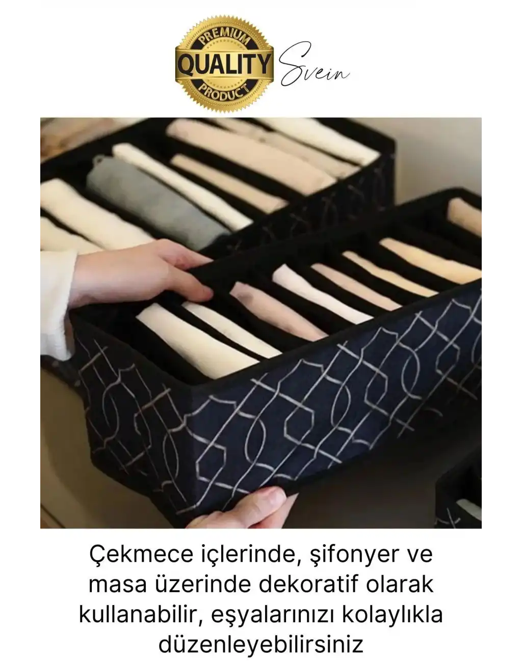 10 Gözlü Çekmece İçi Düzenleyici Organizer Medium Orta Boy Yastık Kılıfları Erkek İç Giyim Şal