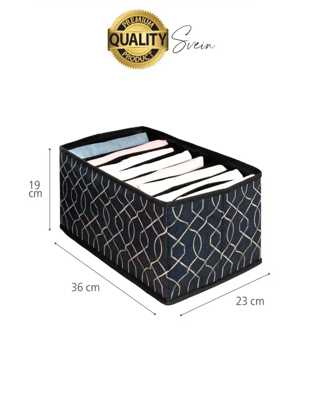 Çok Amaçlı Siyah 8 Gözlü Çekmece Dolap İçi Düzenleyici Organizer Büyük Large Boy Tshirt El Havlusu