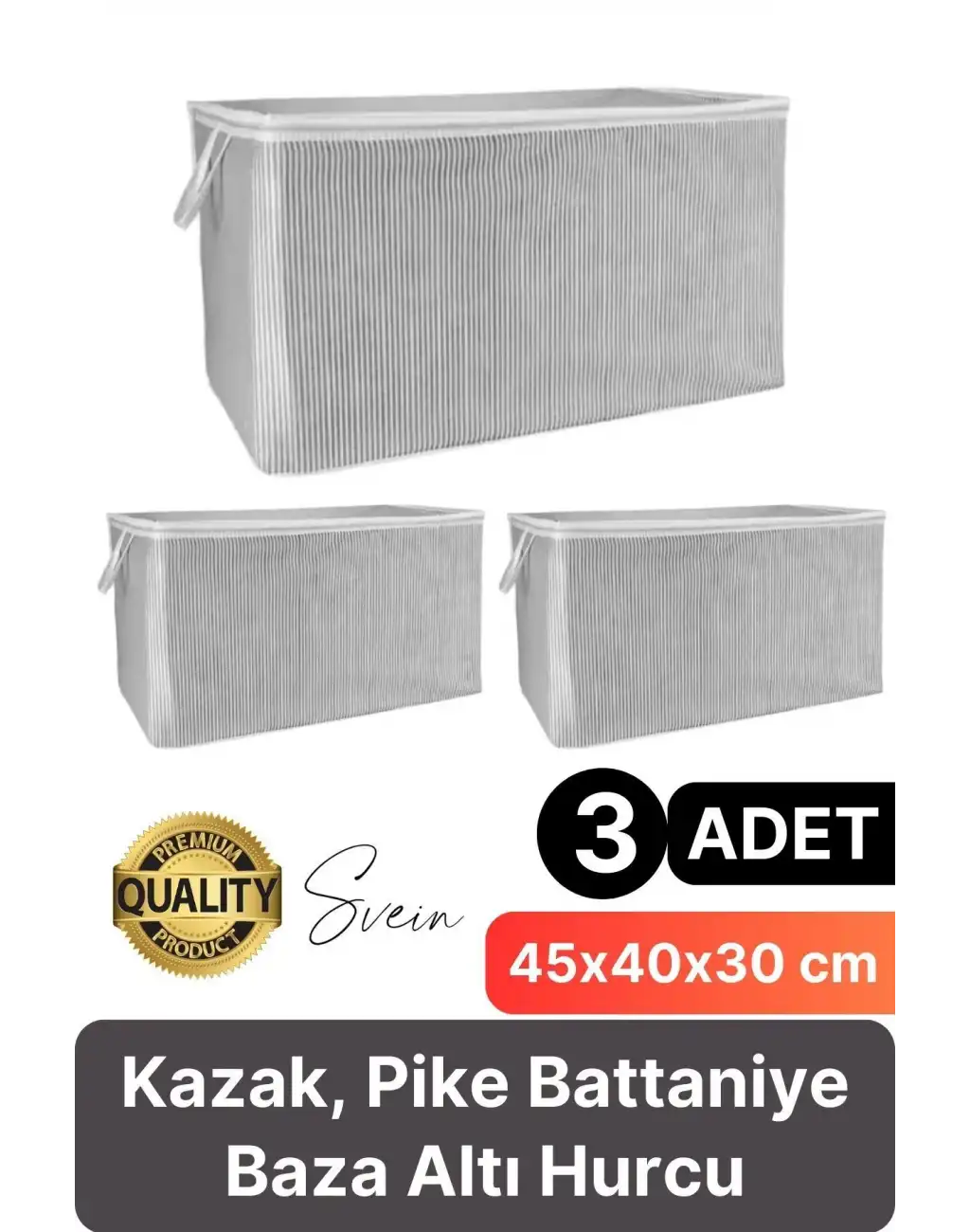 3 Adet Çok Amaçlı Kazak Pike Battaniye Kıyafet Hurcu Dolap Düzenleyici Yerden Tasarruf Baza Altı