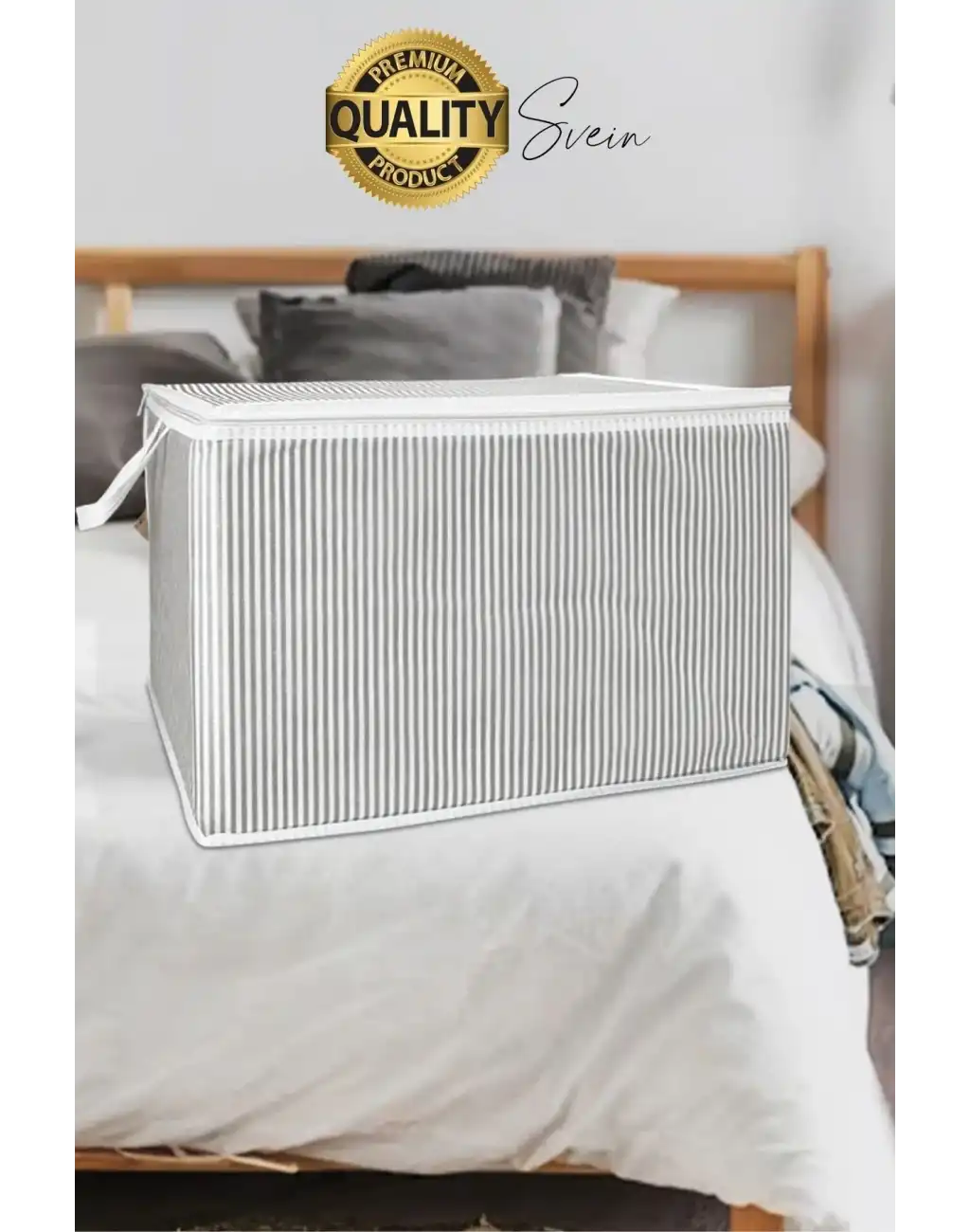 3 Adet Çok Amaçlı Kazak Pike Battaniye Kıyafet Hurcu Dolap Düzenleyici Yerden Tasarruf Baza Altı