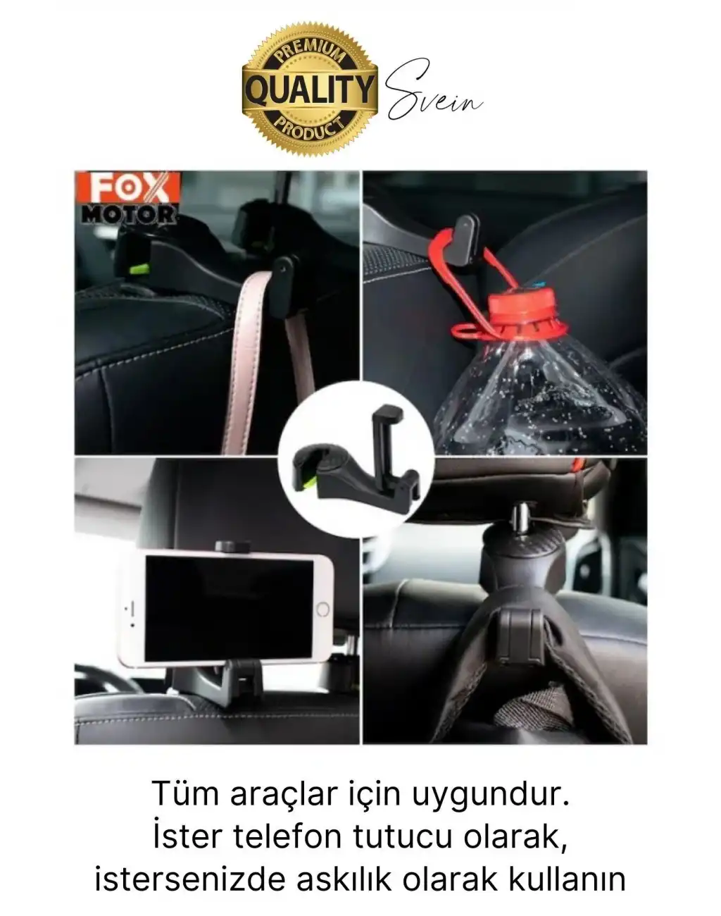 Oto Koltuk Arkası Telefon Tablet Tutucu Askılık Mesafe Ayarlı Uzayan Ayarlanabilir Sağlam Organizer