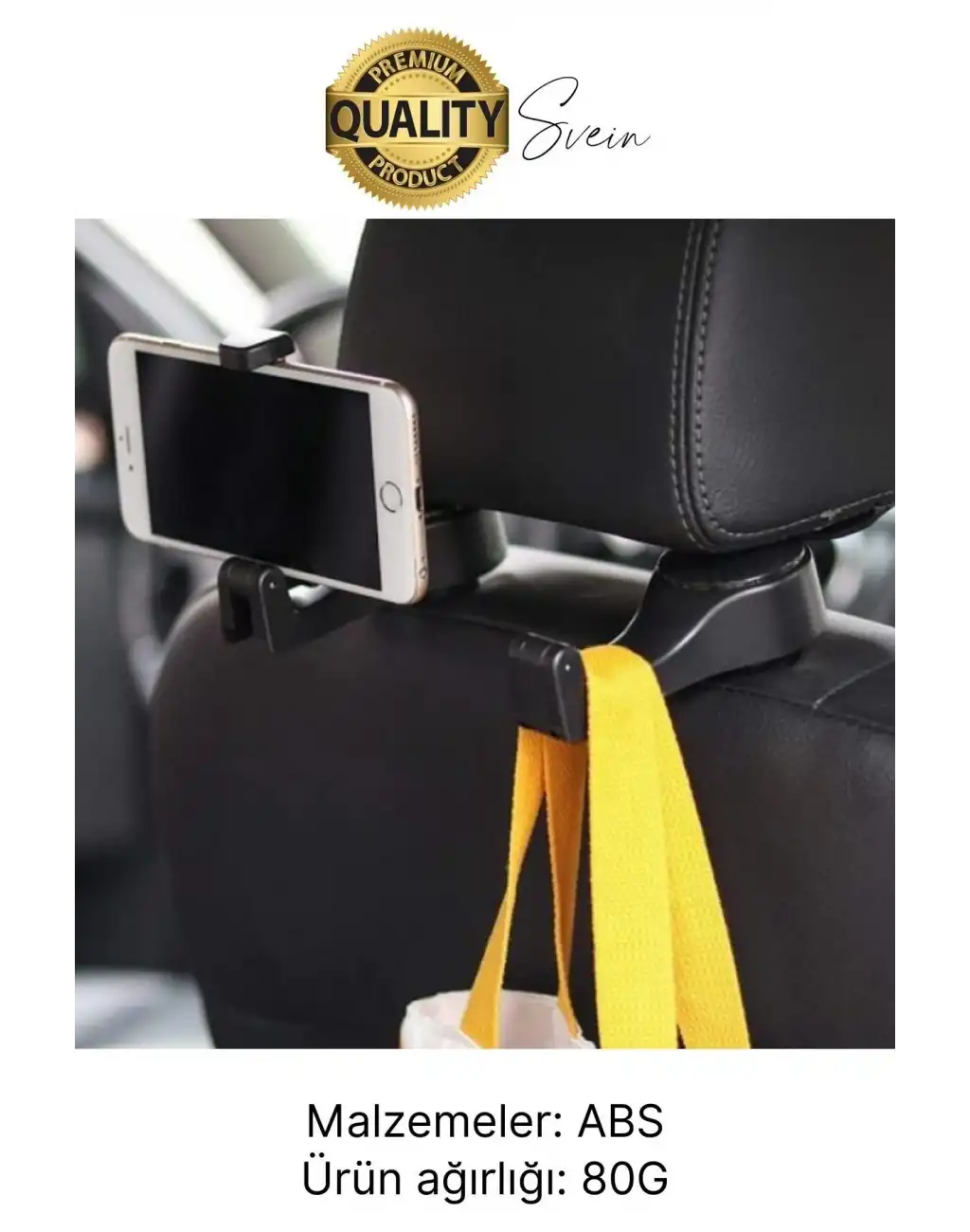 Oto Koltuk Arkası Telefon Tablet Tutucu Askılık Mesafe Ayarlı Uzayan Ayarlanabilir Sağlam Organizer