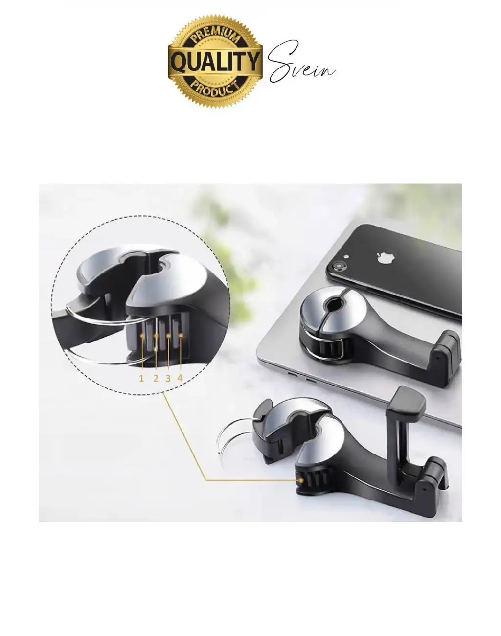 Oto Koltuk Arkası Telefon Tablet Tutucu Askılık Mesafe Ayarlı Uzayan Ayarlanabilir Sağlam Organizer