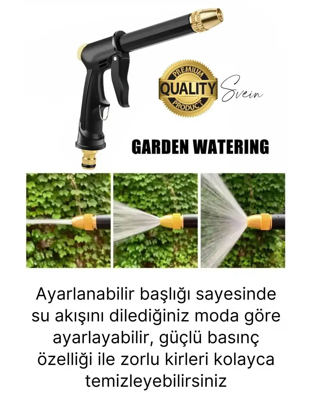 Çok Fonksiyonlu Ayarlanabilir Yüksek Basınçlı Yıkama Su Tabancası Tazyikli Araba Motor Yıkama Bahçe