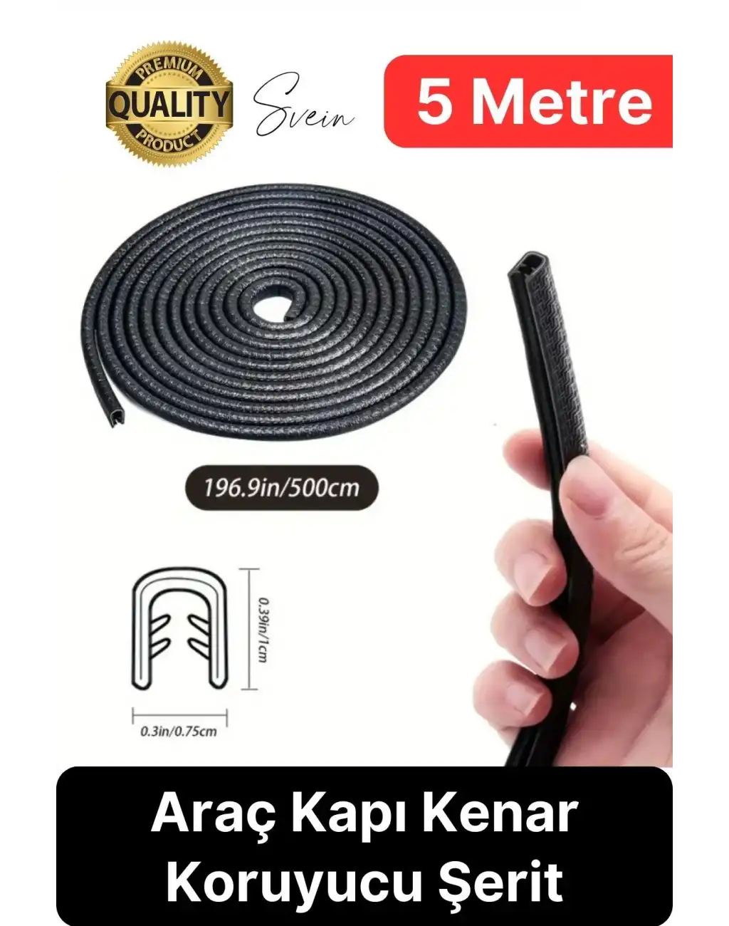 5 Metre Araç Kapı Kenar Koruyucu Şerit Oto Araba Pratik Yapışkanlı Koruma Şeridi Otomobil Contası