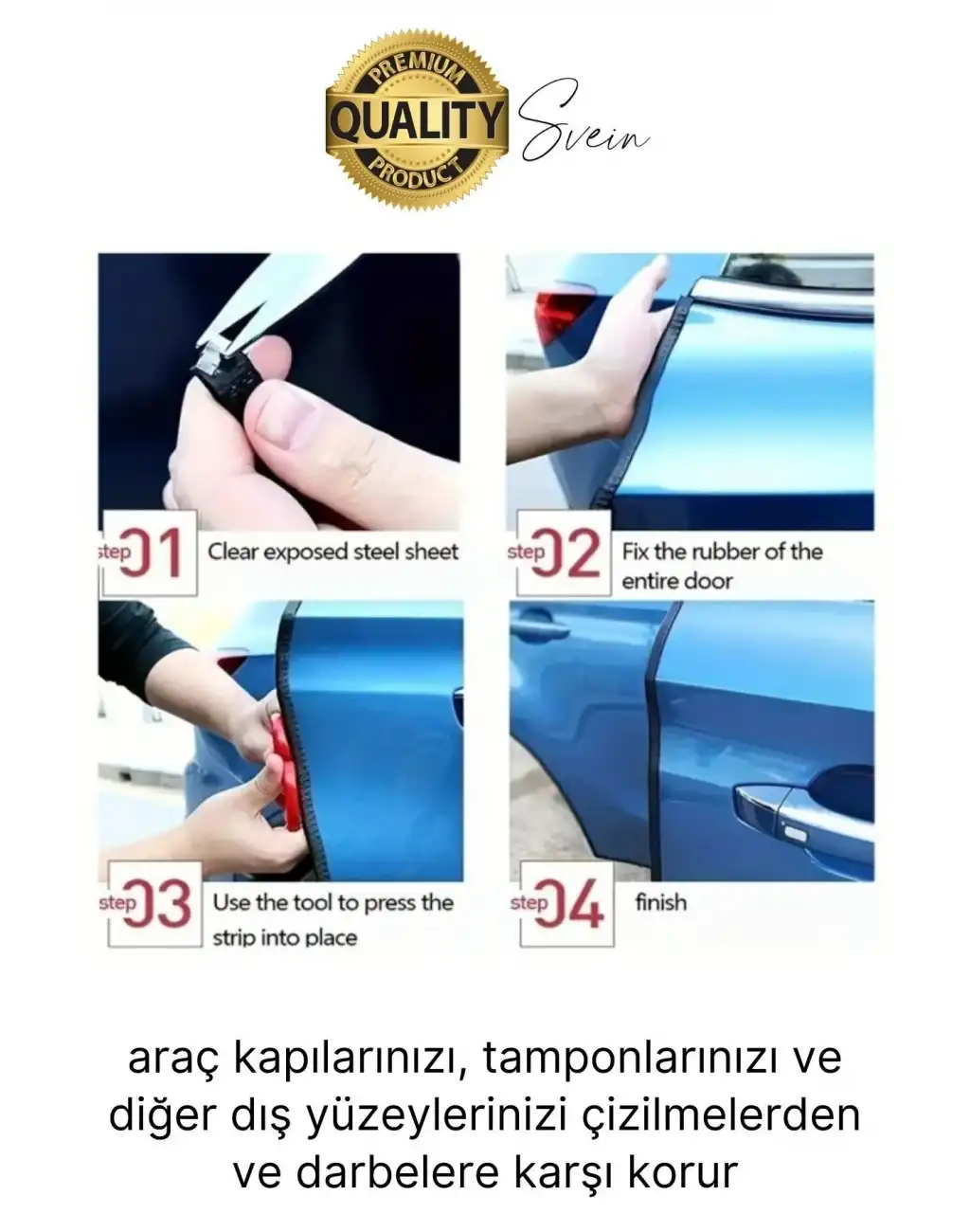 5 Metre Araç Kapı Kenar Koruyucu Şerit Oto Araba Pratik Yapışkanlı Koruma Şeridi Otomobil Contası