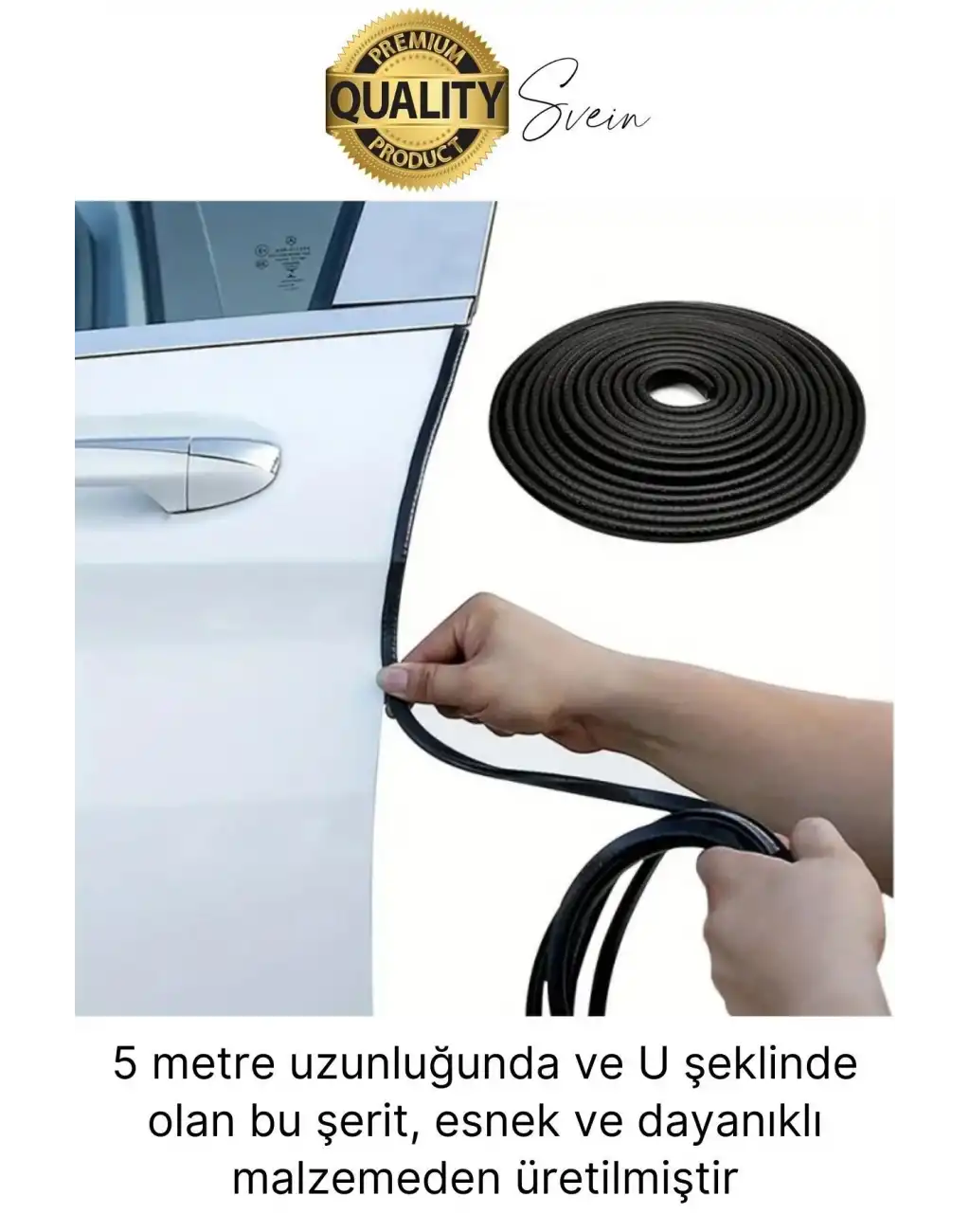 5 Metre Araç Kapı Kenar Koruyucu Şerit Oto Araba Pratik Yapışkanlı Koruma Şeridi Otomobil Contası