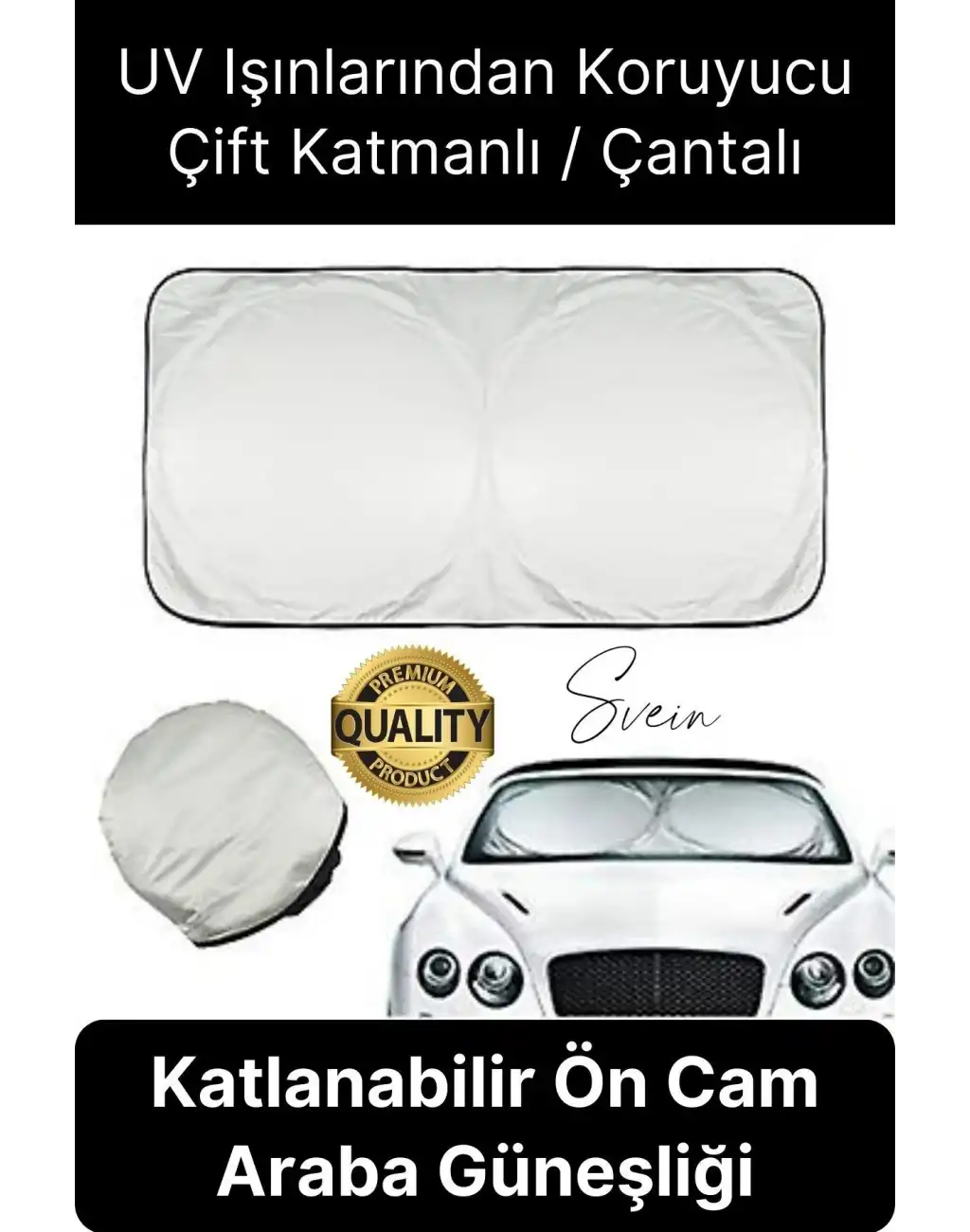 Katlanabilir Ön Cam Araba Güneşliği UV Işık Engelleyici Isı Koruması Perde Çantalı Koruma Gölgelik