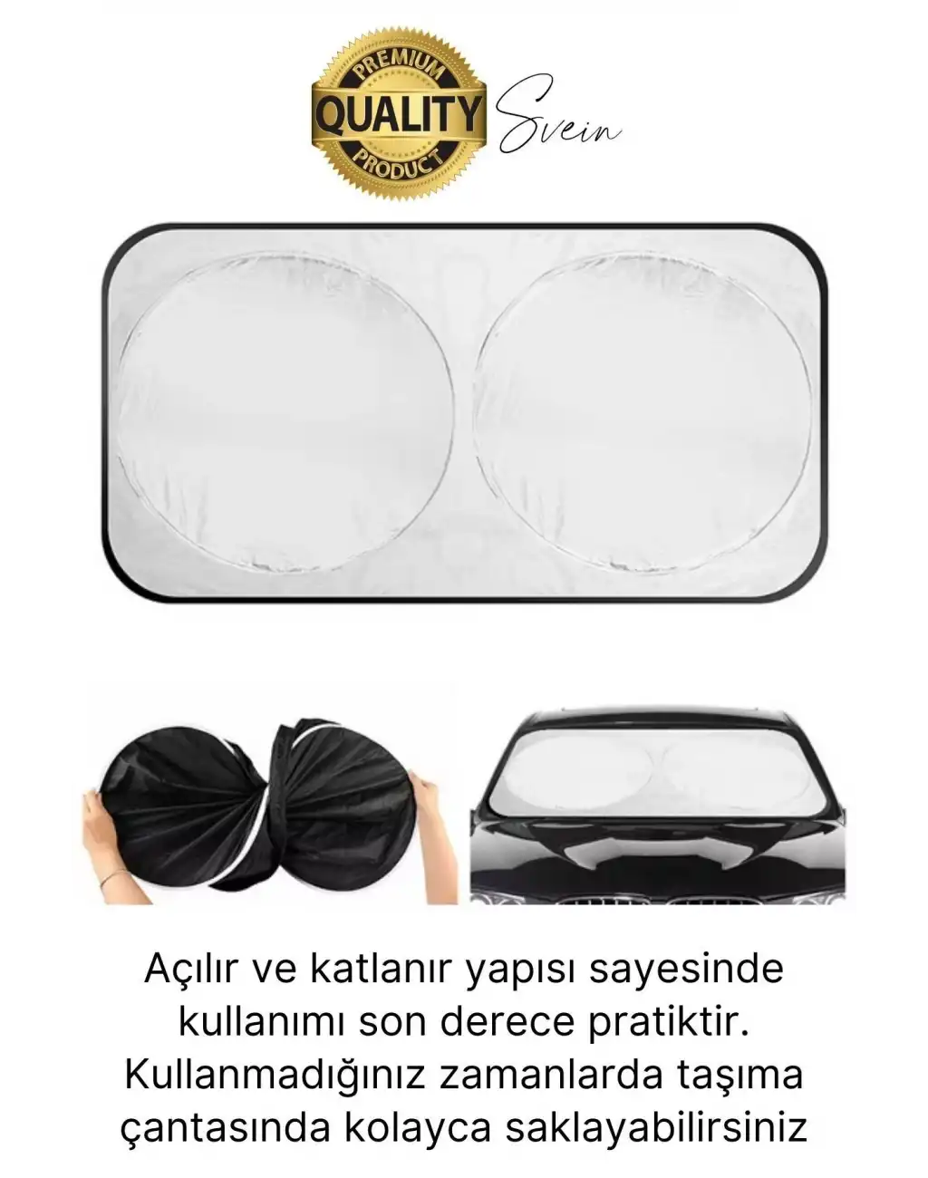 Katlanabilir Ön Cam Araba Güneşliği UV Işık Engelleyici Isı Koruması Perde Çantalı Koruma Gölgelik