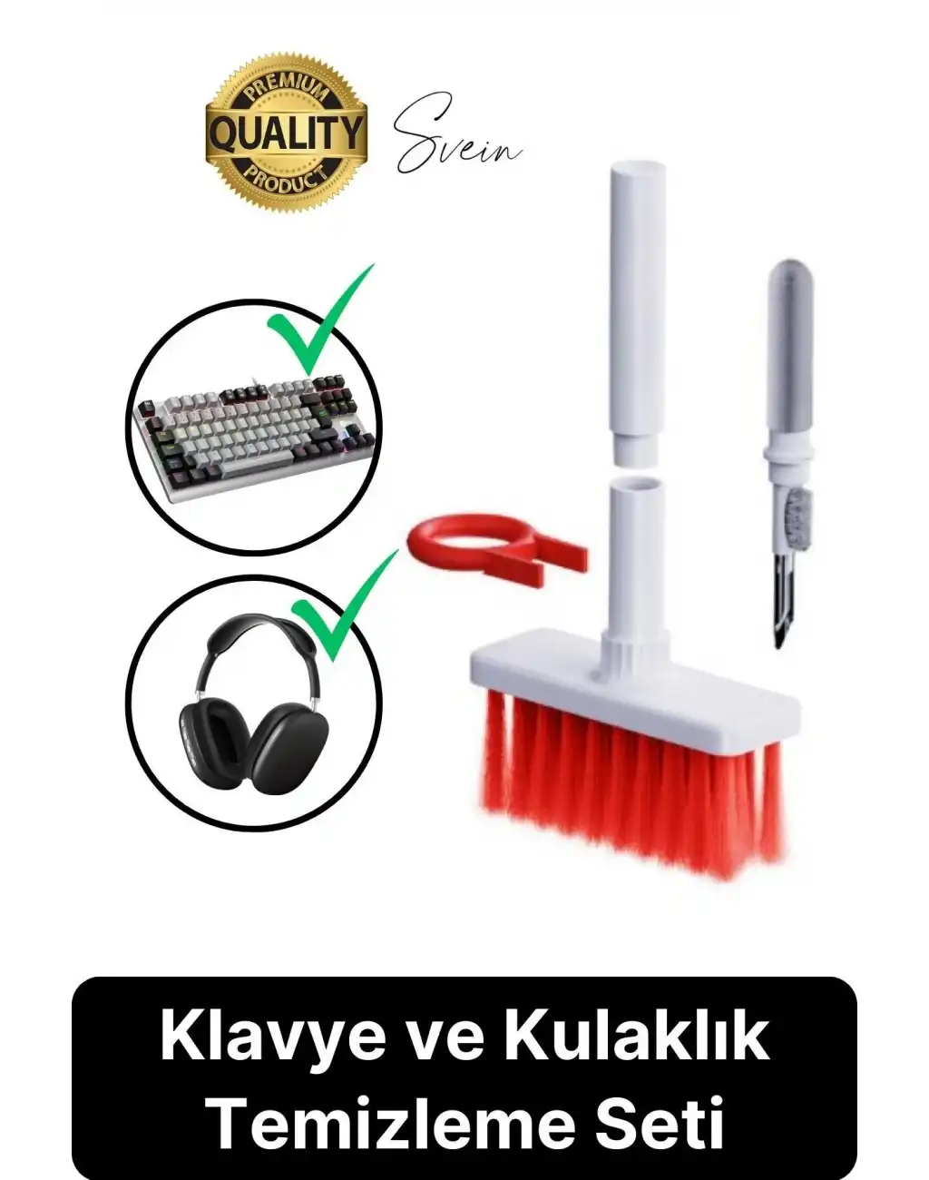 Çok Amaçlı Klavye ve Kulaklık Temizleme Seti Elektronik Cihaz Fırçalı Bilgisayar Tuş Çektirme