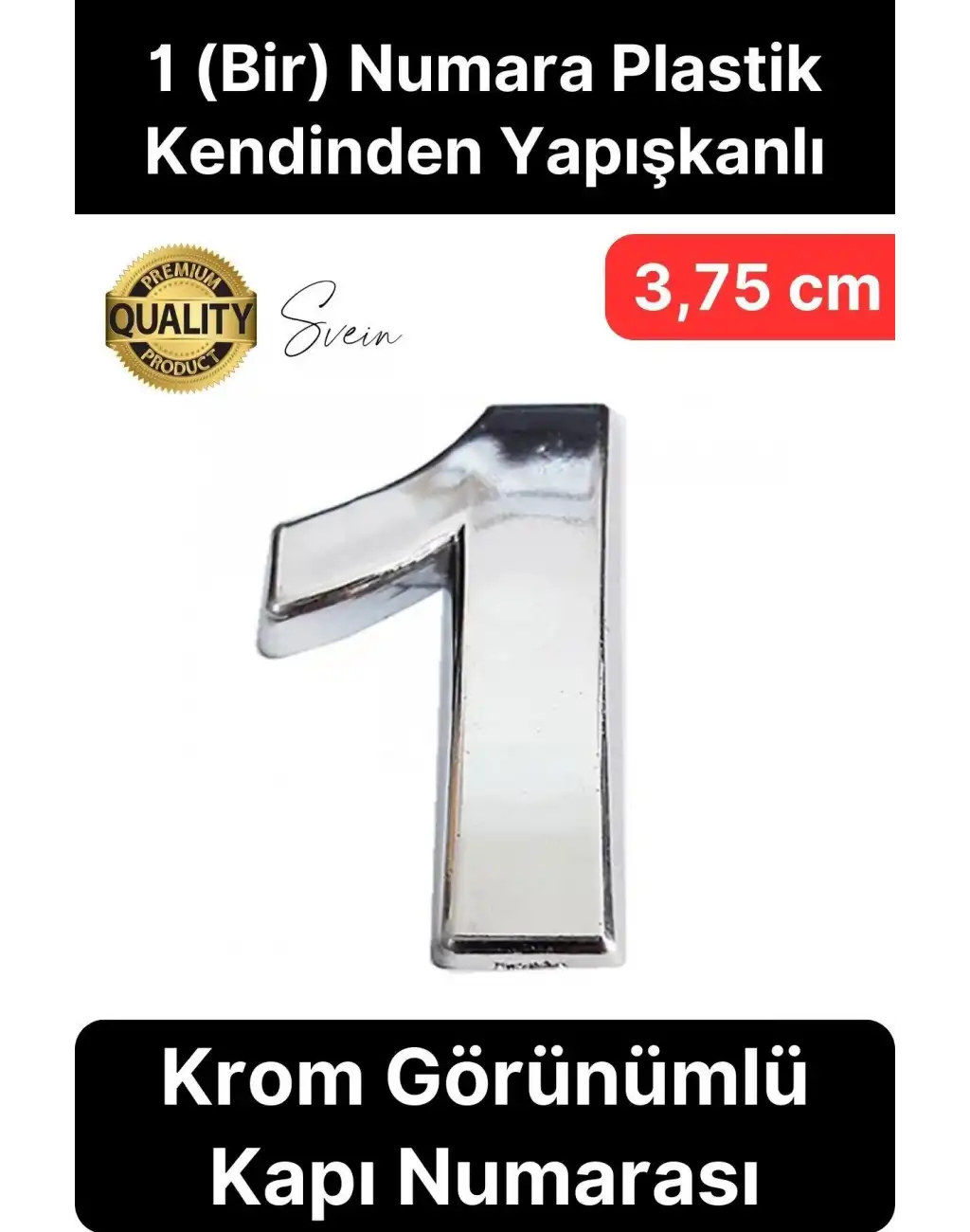 No 1 Kapı Numarası Kendinden Yapışkanlı Masa Dolap Plastik Ev Posta Kutusu Dış Mekan Daire 3,75 cm