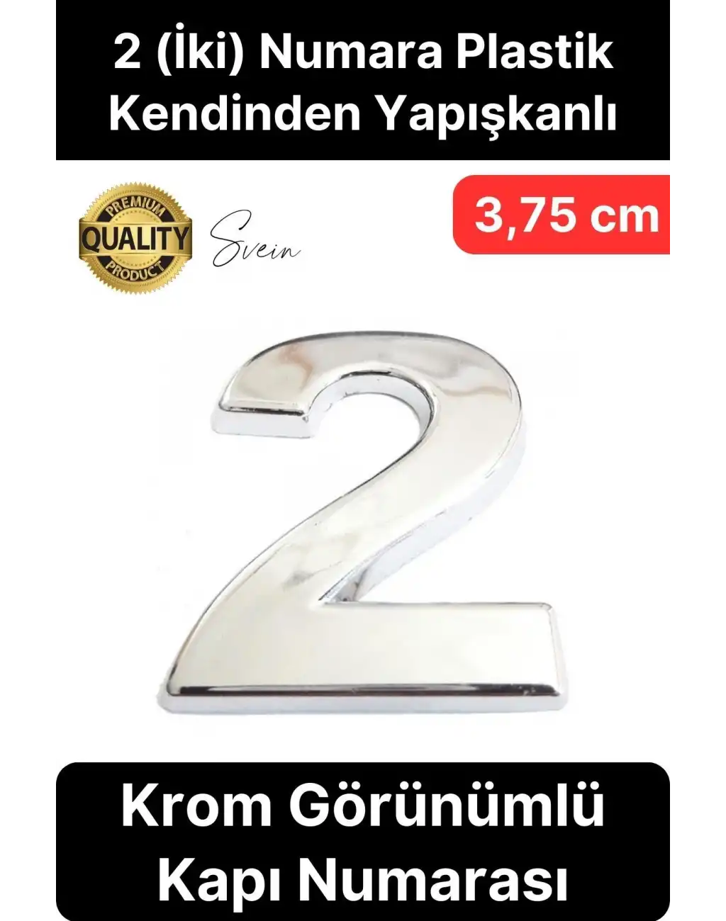 No 2 Kapı Numarası Kendinden Yapışkanlı Masa Dolap Plastik Ev Posta Kutusu Dış Mekan Daire 3,75 cm