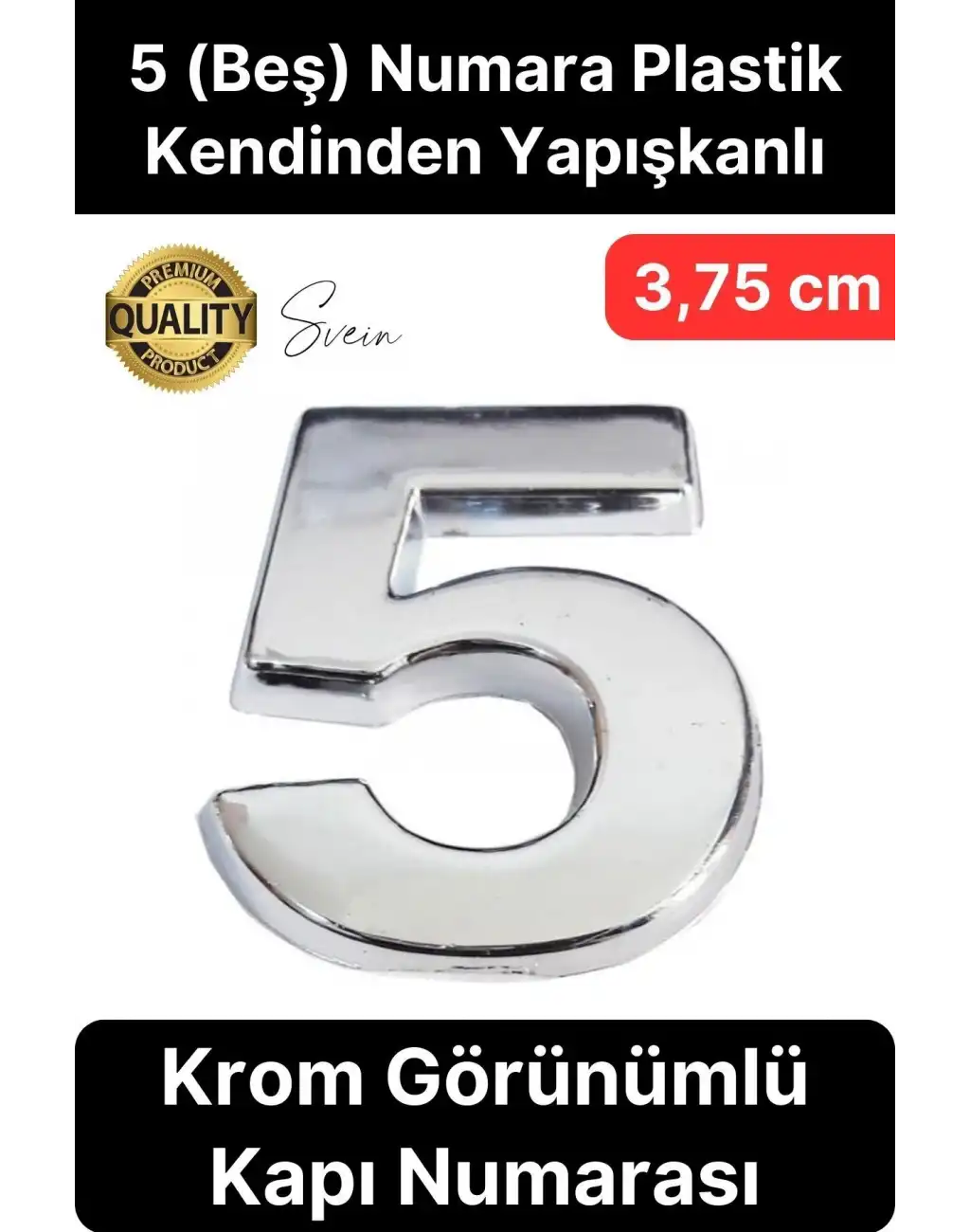 No 5 Kapı Numarası Kendinden Yapışkanlı Masa Dolap Plastik Ev Posta Kutusu Dış Mekan Daire 3,75 cm