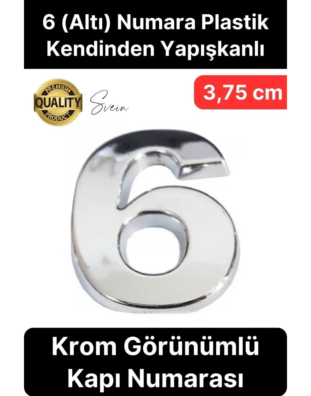 No 6 Kapı Numarası Kendinden Yapışkanlı Masa Dolap Plastik Ev Posta Kutusu Dış Mekan Daire 3,75 cm