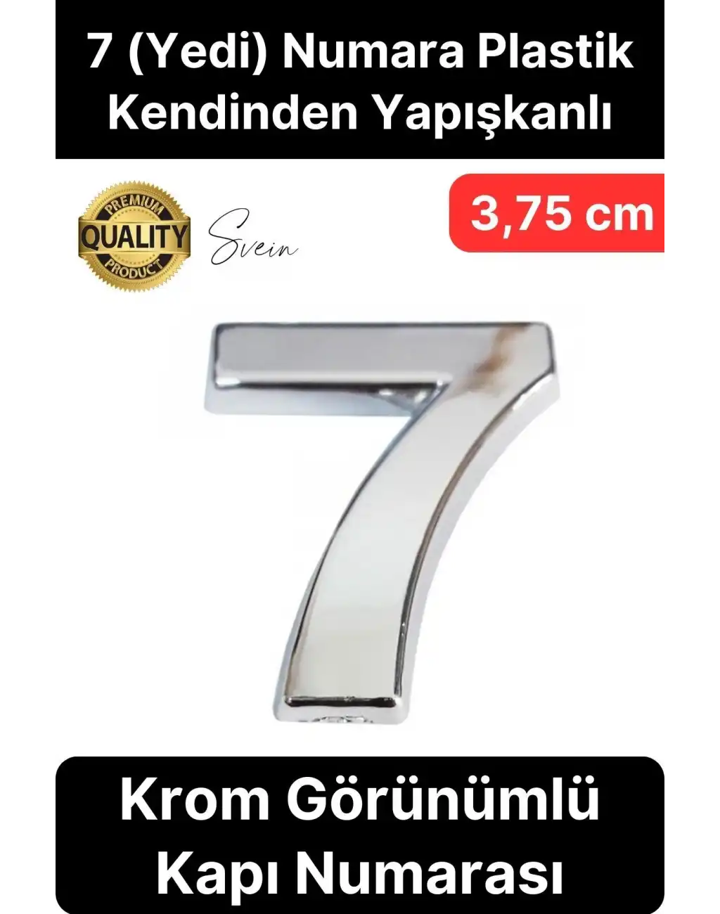 No 7 Kapı Numarası Kendinden Yapışkanlı Masa Dolap Plastik Ev Posta Kutusu Dış Mekan Daire 3,75 cm