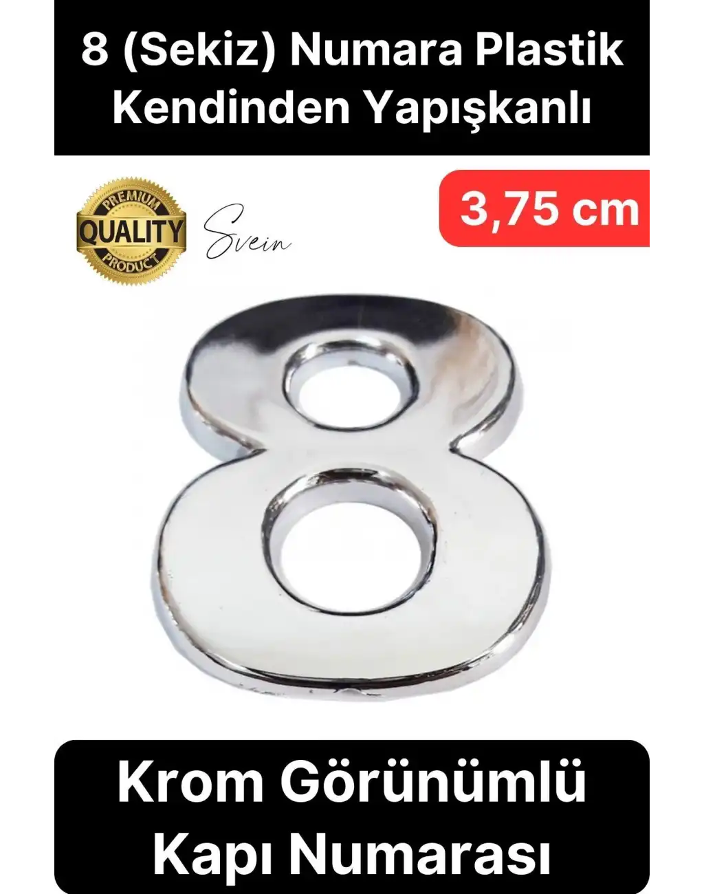 No 8 Kapı Numarası Kendinden Yapışkanlı Masa Dolap Plastik Ev Posta Kutusu Dış Mekan Daire 3,75 cm