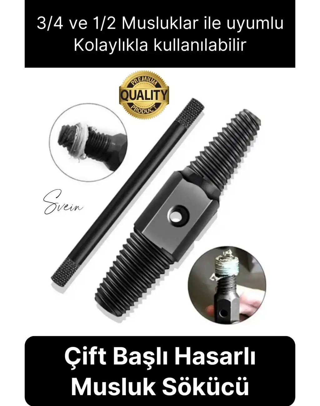 Kırık Musluk Ters Kılavuz Açıcı Aparatı Çift Başlı Su Borusu Vida Hasarlı Cıvata Sökücü Set