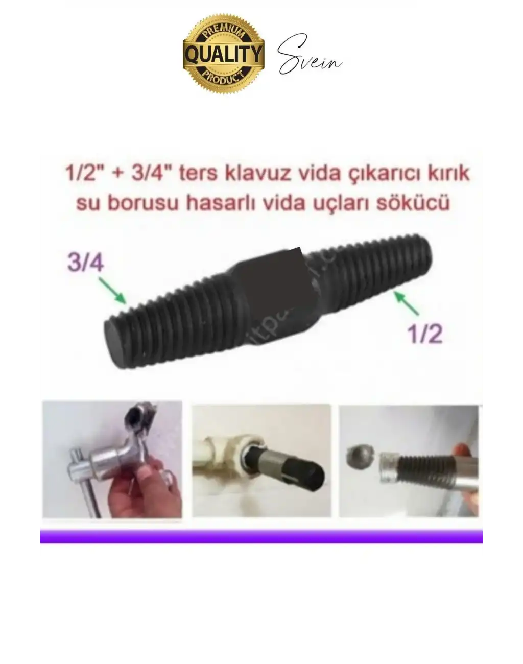 Kırık Musluk Ters Kılavuz Açıcı Aparatı Çift Başlı Su Borusu Vida Hasarlı Cıvata Sökücü Set