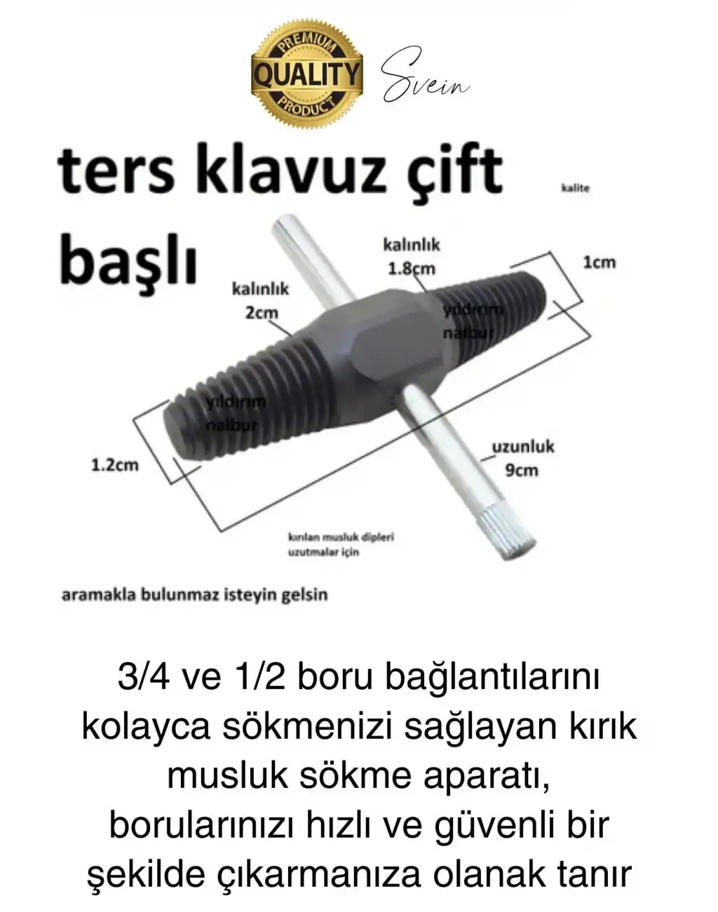 Kırık Musluk Ters Kılavuz Açıcı Aparatı Çift Başlı Su Borusu Vida Hasarlı Cıvata Sökücü Set