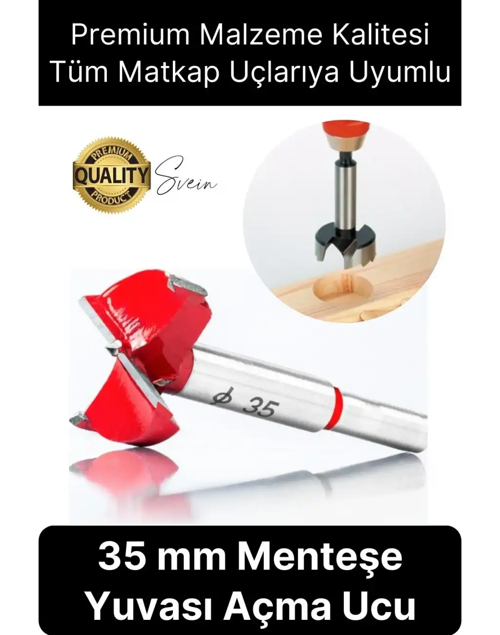 Premium 35 mm Menteşe Yeri Açma Delme Freze Bıçağı Ahşap Matkap Ucu Mutfak Dolabı Kapak Marangoz