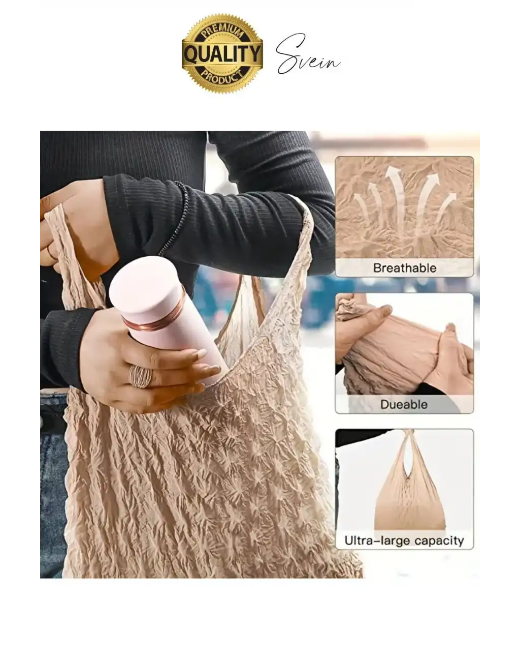 Çok Amaçlı Sihirli Genişleyen Bez Çanta 5 Kg Kapasiteli Elastik Büyük Yırtılmaz Dayanıklı İşlevsel