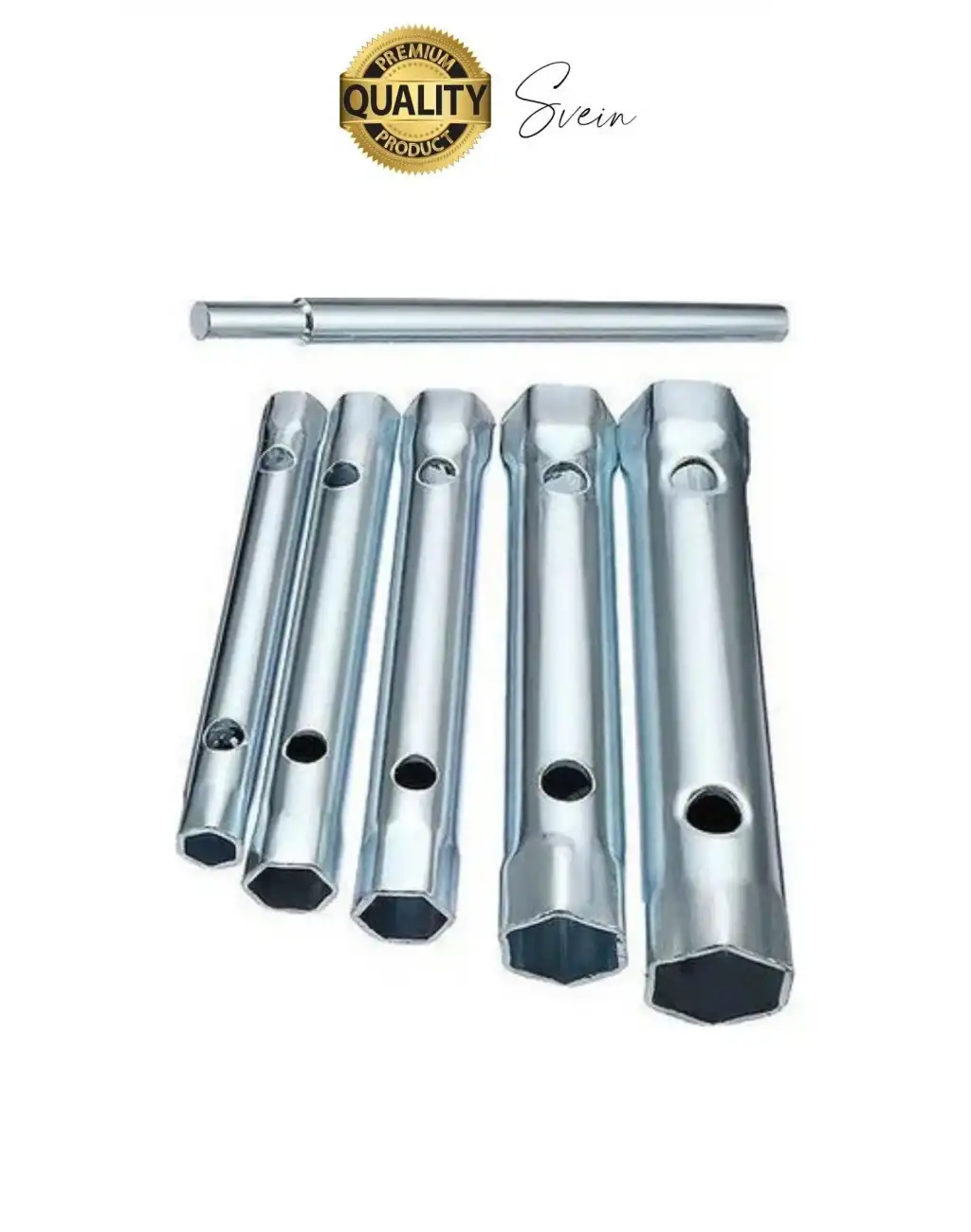 6 Parça Kovan Tipi Lokma Anahtarı Buji Boru Seti Civata Çinko Kaplı Lavabo Montaj 8-17 mm Arası