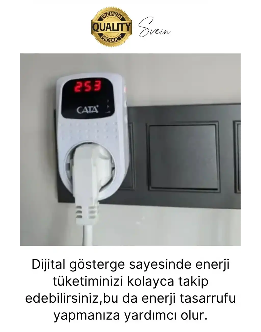 Premium Dijital Akım Korumalı Tekli Priz TV Bilgisayar Led Göstergeli Ekran Çocuk 4000 Watt Güvenli