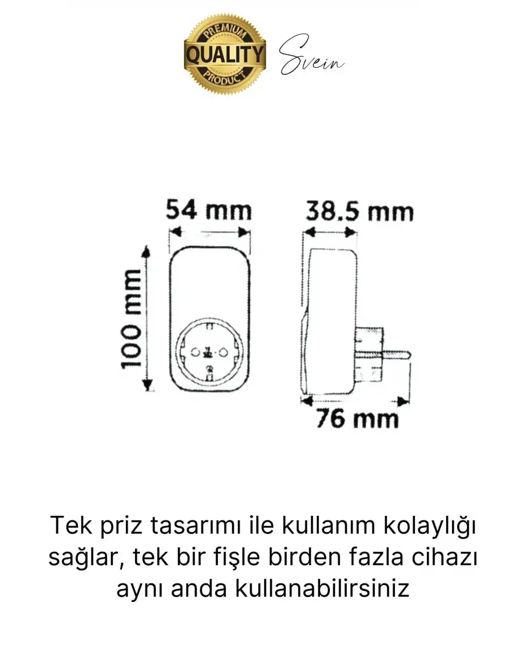 Premium Dijital Akım Korumalı Tekli Priz TV Bilgisayar Led Göstergeli Ekran Çocuk 4000 Watt Güvenli