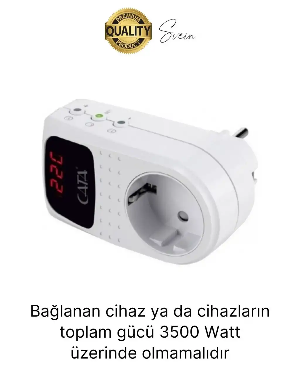 Premium Dijital Akım Korumalı Tekli Priz TV Bilgisayar Led Göstergeli Ekran Çocuk 4000 Watt Güvenli