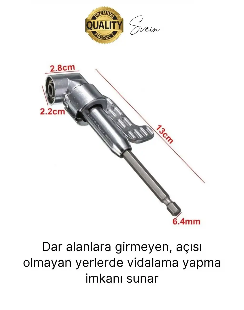 Vidalama Köşe Adaptörü Aparat Pratik Matkap Ucu Dar Alan Kör Nokta Açılı Hızlı Değiştirme Uç Tutucu