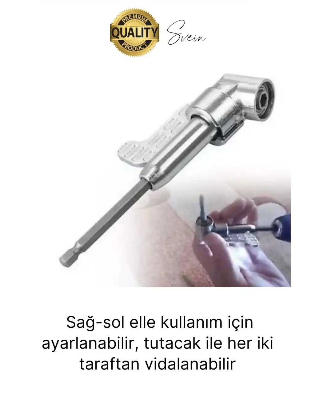 Vidalama Köşe Adaptörü Aparat Pratik Matkap Ucu Dar Alan Kör Nokta Açılı Hızlı Değiştirme Uç Tutucu